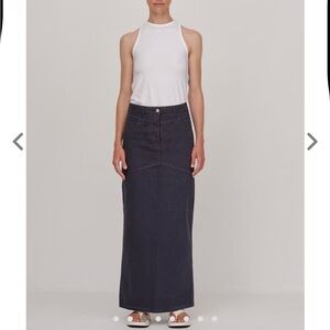NWT. HERSKIND Nikita Skirt - Ebony DENIM MAXI SKIRT 36